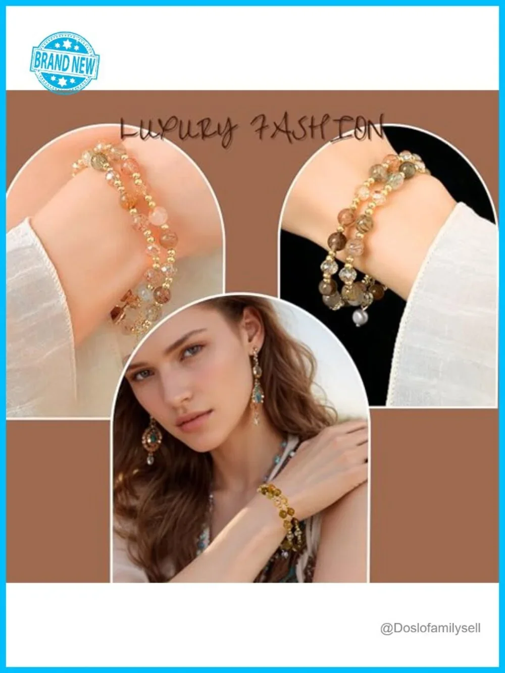 Pearl Quartz Stretch Bracelets Gold Layered Stacking Bracelets